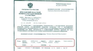 Информационное письмо из отдела государственной статистики об учете в егрпо