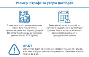 Сколько штраф за потерю паспорта 2020 в россии