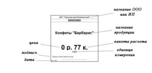 Образец ценника в 2020 году