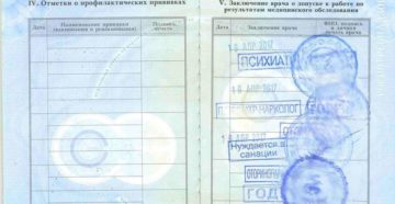 Как выглядит мед книжка с печатями