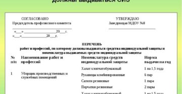 Перечень сиз в доу Перечень сиз в доу