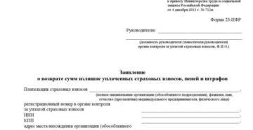 Заявление о возврате суммы излишне уплаченной госпошлины образец 2020