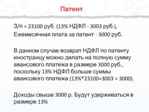 Возврат авансового платежа иностранцу по патенту