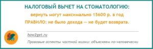 Возврат налога при лечении и протезировании зубов пенсионерам
