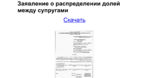 Заявление о распределении вычета между супругами образец 2020 скачать бланк