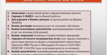Пакет документов для налогового вычета за лечение Пакет документов для налогового вычета за лечение